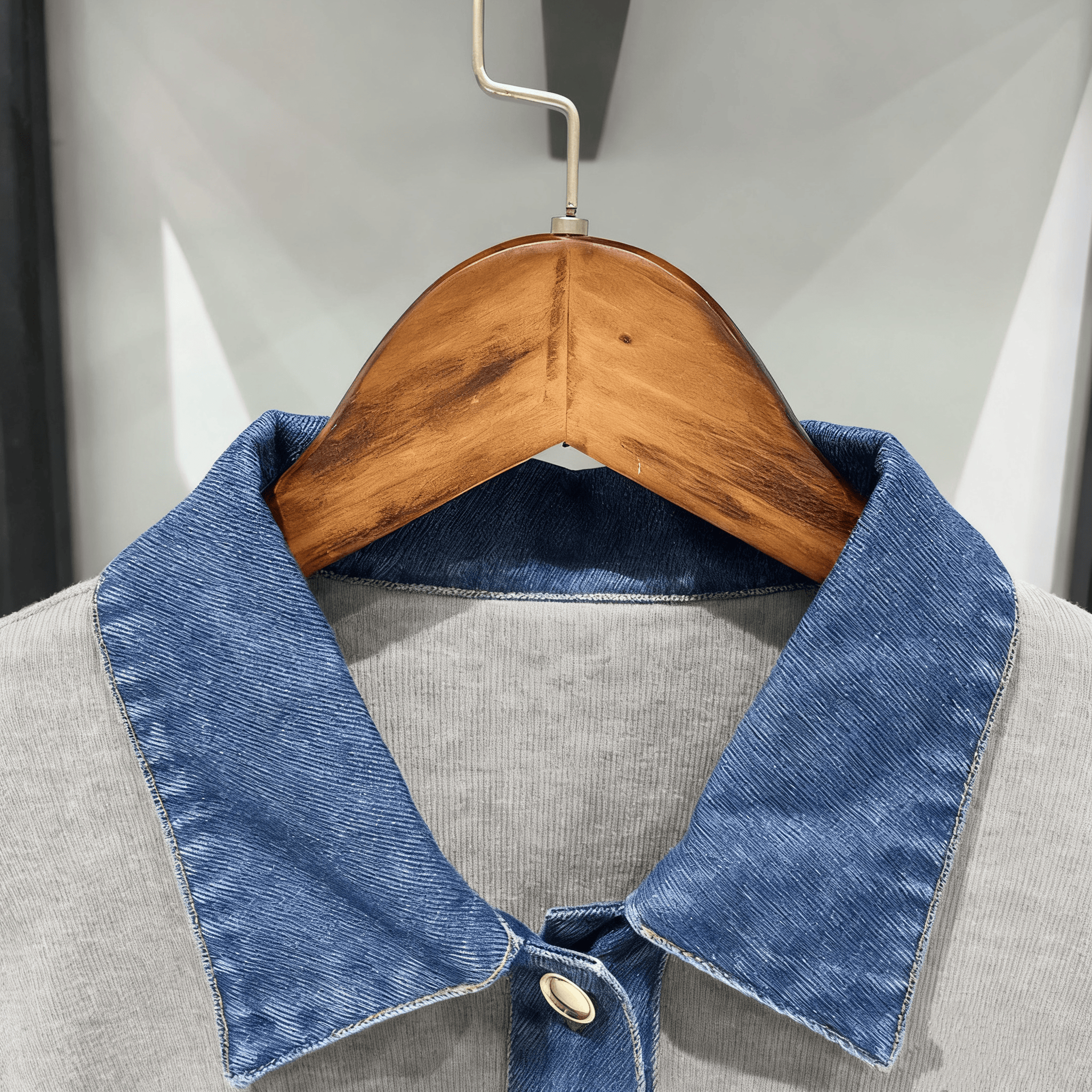 Women's Sweaters Knit Sweater Embroidery polo sweater Denim Splice Turn-down Collar Long Sleeve Female Pullover With Buttons Autumn Winter design