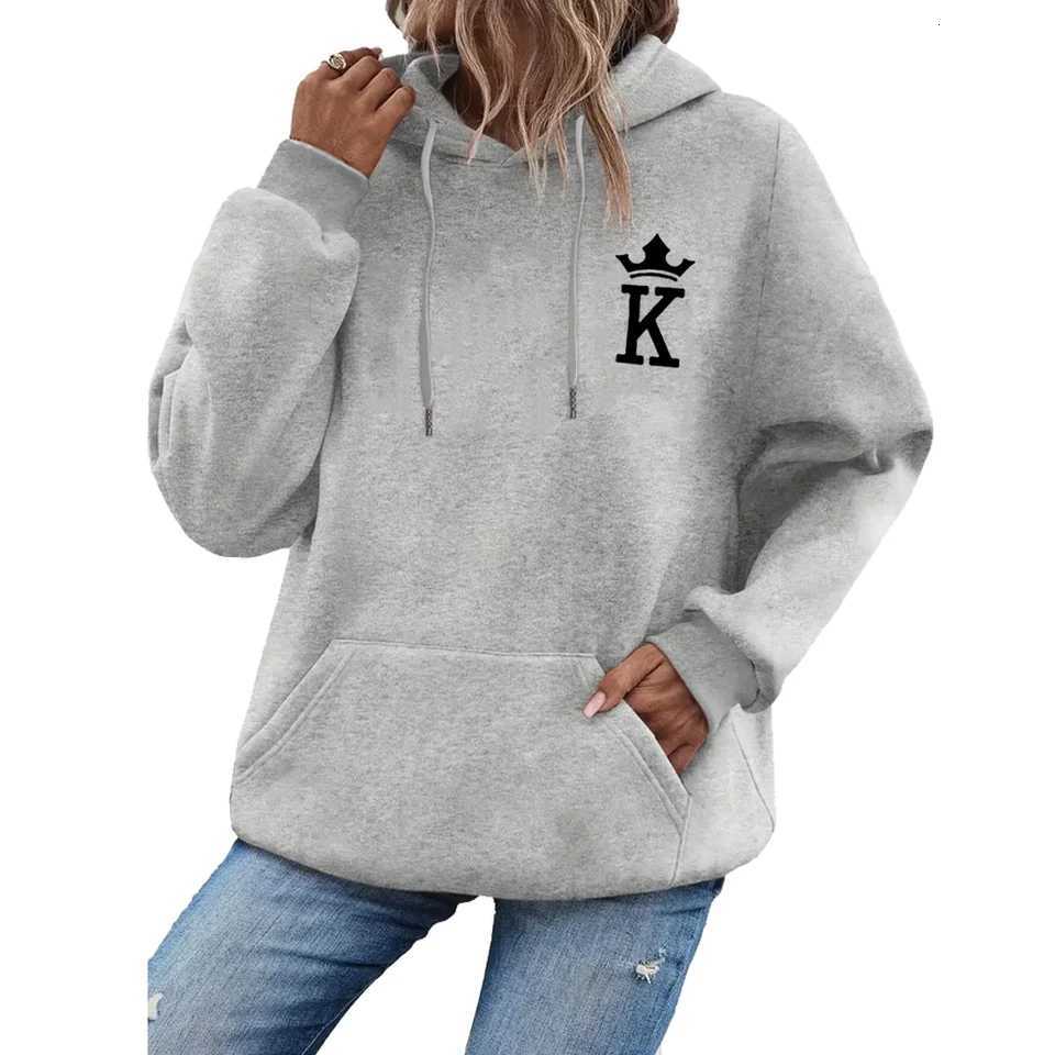 Women H Print Hoodie Long Sleeve Pullover Fashion Clothing Casual Solid Color Female Spring Autumn Fashion StreetwearT251105