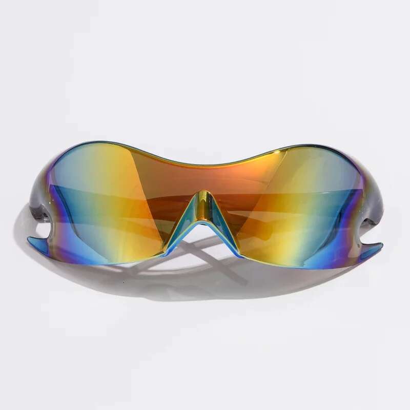 Brand Sports Punk Y2K Sunglasses Women Men Unique Goggle One Piece Sun Glasses For Male Cycg Hip Hop Shades UV400