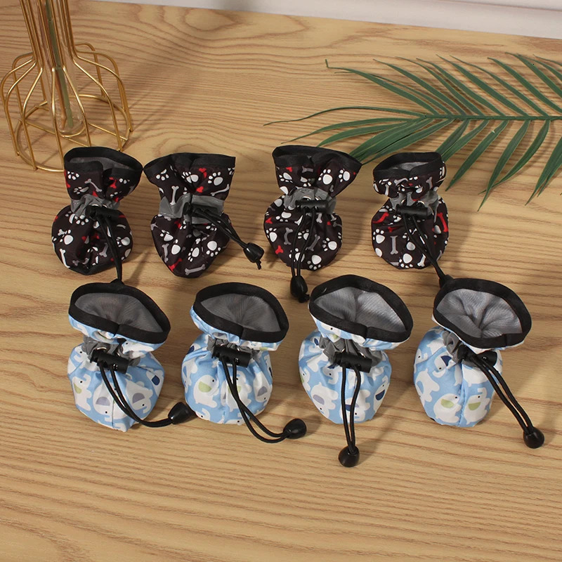 4pcs Pet Dog Shoes For Small Large Dogs Cat Anti-slip Soft Adjustable Paw Boots Chihuahua Socks Dachshund Puppy Outdoor Sneakers 250402