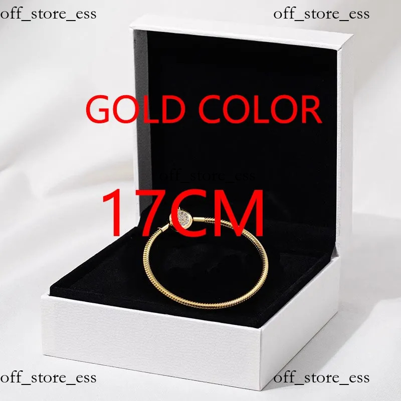 Sparkling Gold Crown O Snake Chain Pandoracharm Bracelet Sterling Silver Charm Set Pandor Bracelets Pandoracharm Women Wedding Jewelry Golden With Retail Box 8bd