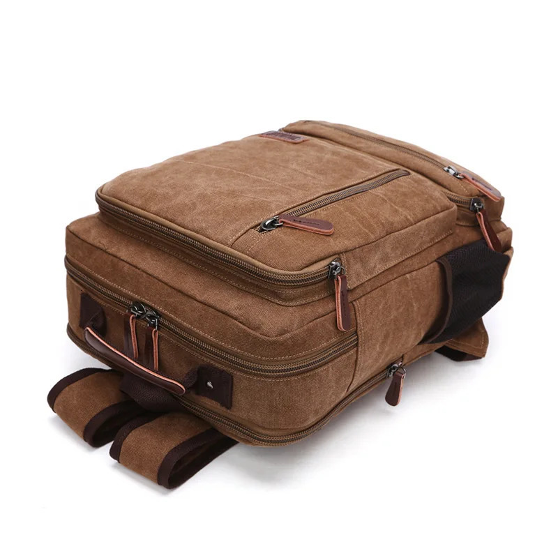 Vintage Canvas Backpack Men Large Capacity Travel Shoulder Bag High Quality Fashion Students Bag Male notebook Laptop Backpack 251104