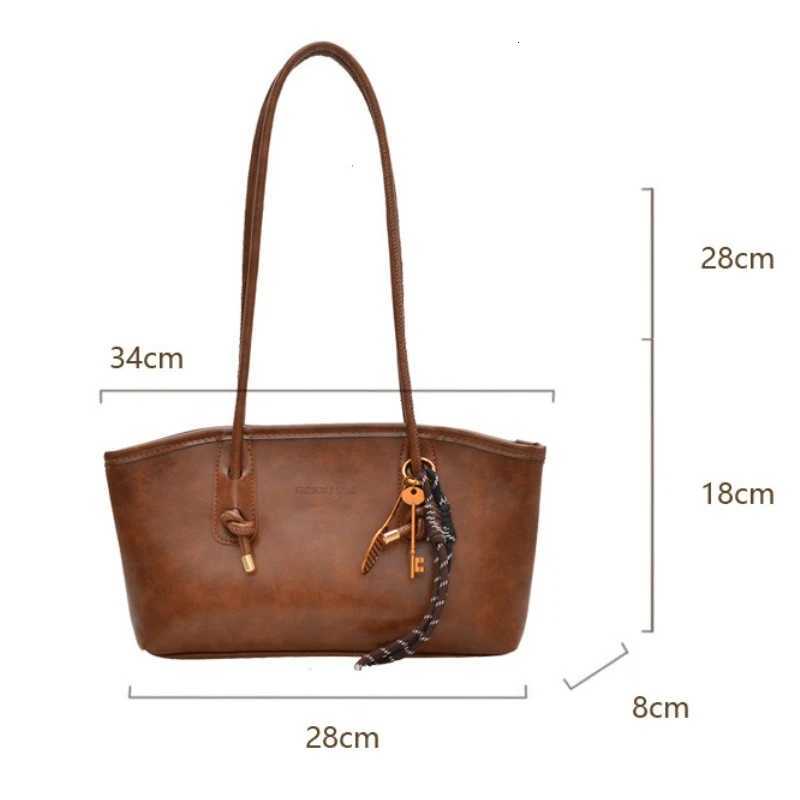 PU Leather Shoulder Bag for Women Y2K Simple Fashion Girl Handbag Large Capacity Female Crossbody Bag SolidColor Retro Tote Bags Z251104