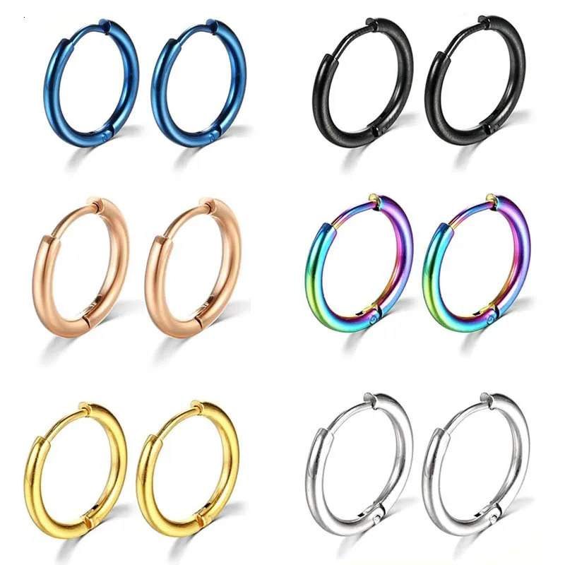 1 Pair Stainless Steel Hoop Earrings Women Men Gold Color Small Earrings Girl Jewelry Pendientes Mujer Aretes Cartilage Piercing 251131