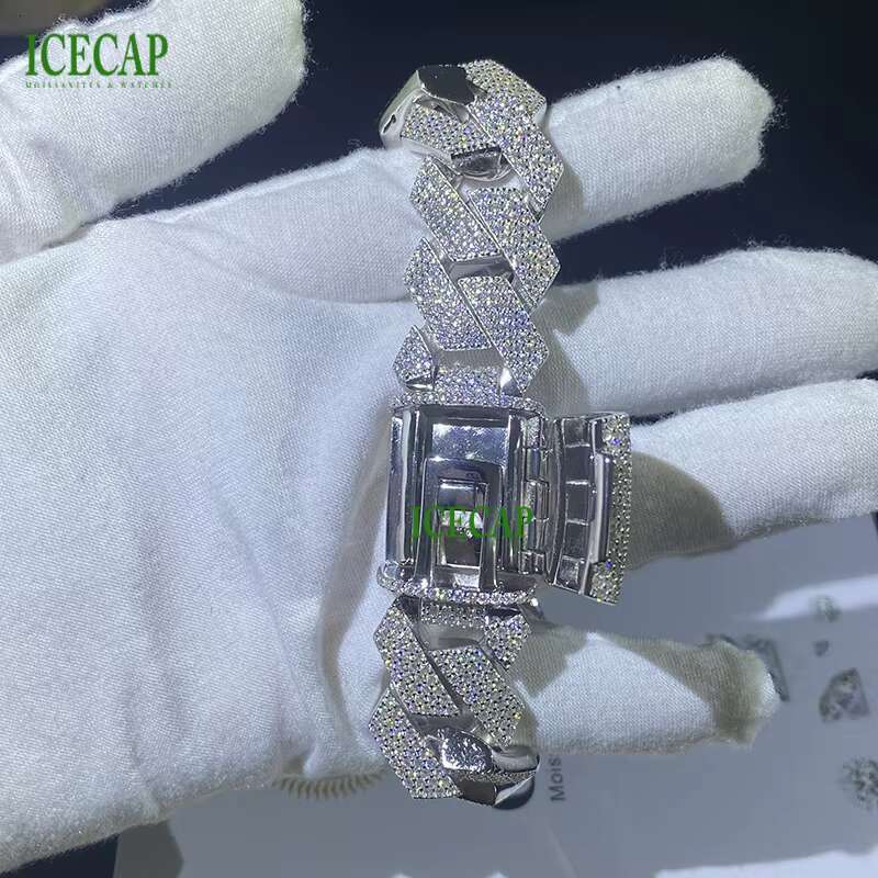 Wholesale Miami Cuban Link Chain Iced Out VVS Moissanite 925 Sterling Silver 20MM Cuban Chain Bracelet for Men Hip Hop Jewelry