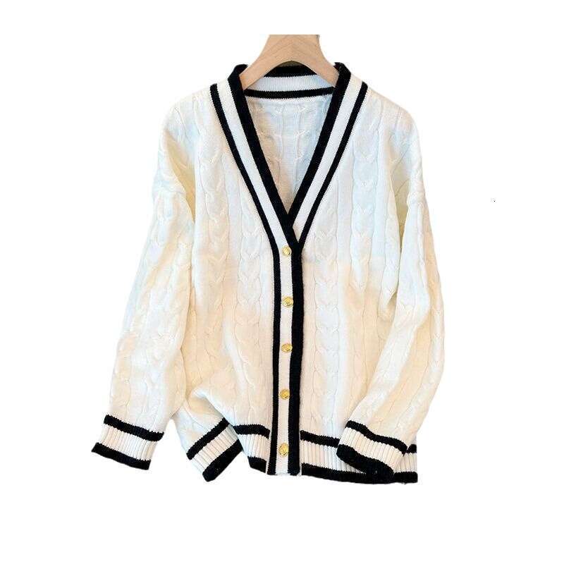 Lazy Cardigan for Men and Women Korean Version Ins Knitted Hong Kong Style Retro Long Sleeve Couple Sweater Coat