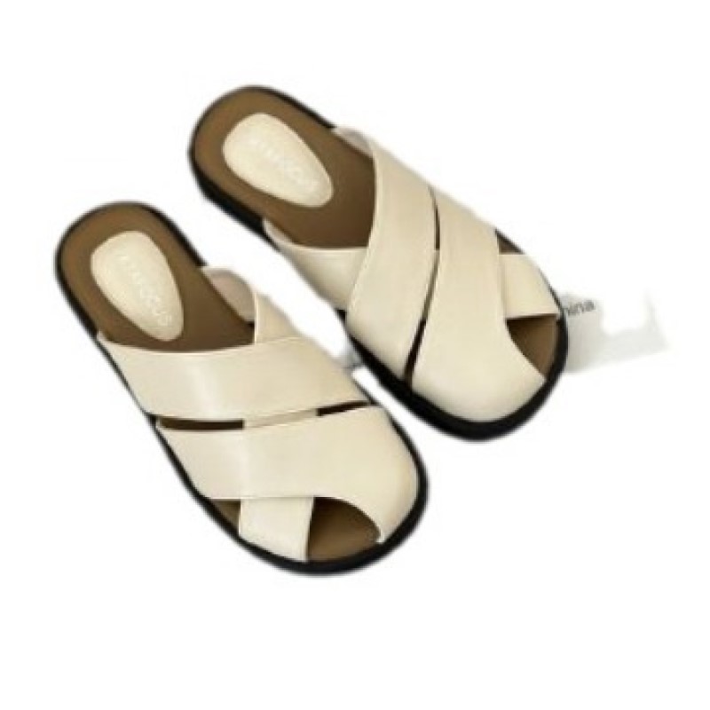 Designer free Shipping Baotou sandals No back heel sandals Versatile Half Slippers Women wearing travel slippers outside