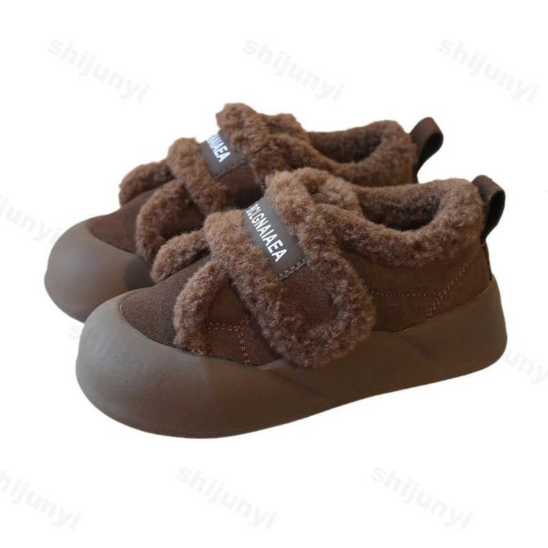 Children Cotton Shoes Winter Thicken Warm Girls Soft Sole Snow Boots Fashion Vintage Lightweight Comfortable Boys Casual ShoesT251105