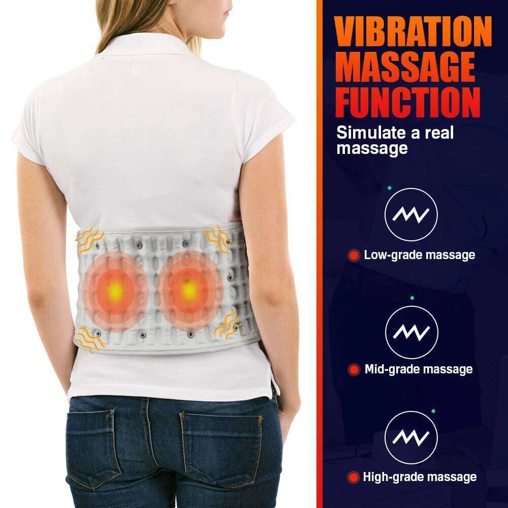 Decompression Belt With Rechargeable Battery Iatable Lumbar Traction Device Heating Waist Massage Back Pain Relief
