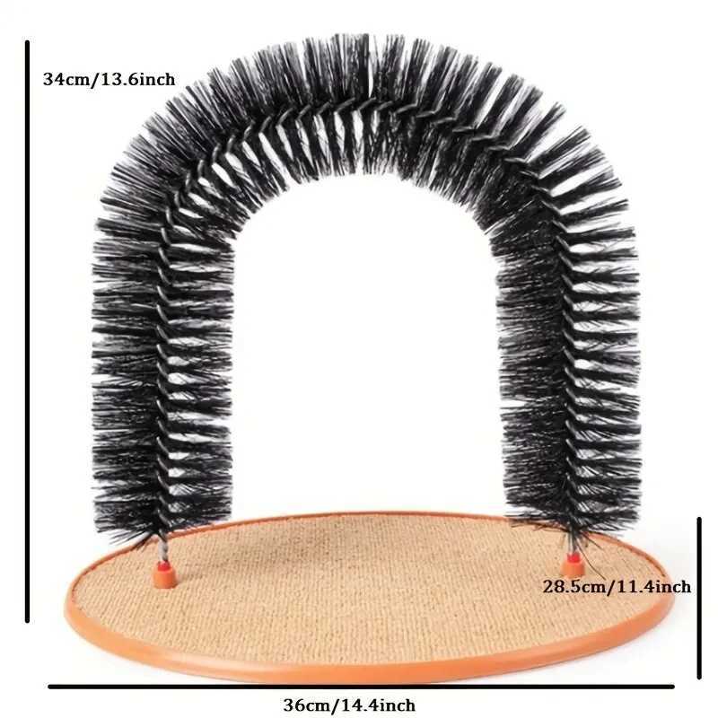 Cat Toy Arch Self Groome Pamper Feline with A Massage Grooming Rubbing Brush with Scratching Pad Toy for Cats Interactive Toys L251105