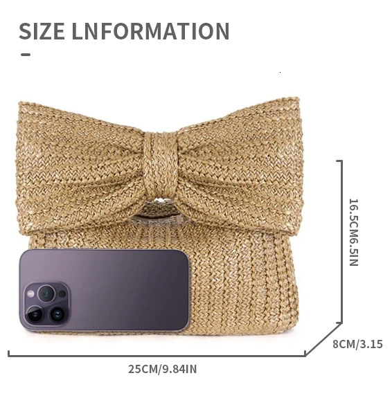 Elegant Summer Lightweight Straw Bag Womens Versatile Bohemian Vacation Womens Clutch Wallet Perfect for Beach and Daily Fashion 250402