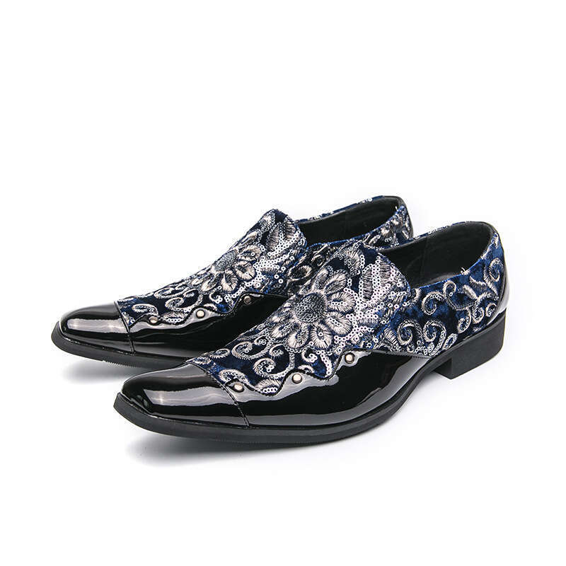 Large size new casual fashionable youth trend pointed toe shoes, business formal leather shoes