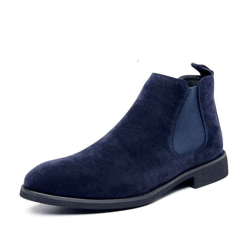 Large size short suede Chelsea boots 2023 autumn/winter British pointed casual frosted leather high top men's shoes