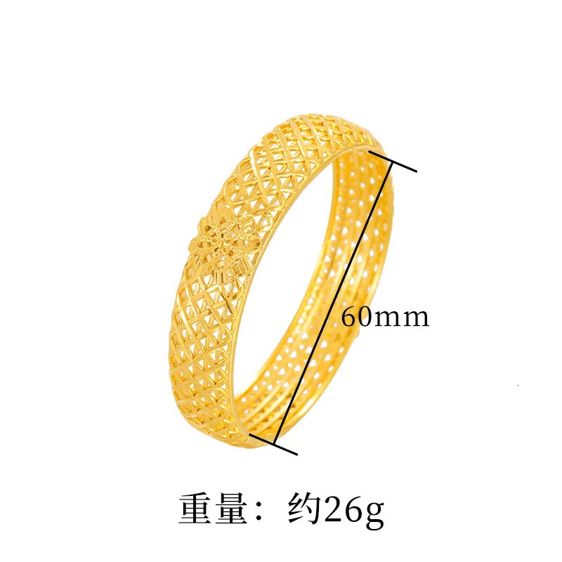 24K 9999 Pure Gold Womens Hollow Flower Bracelet Carved Hollow Bracelet 251031
