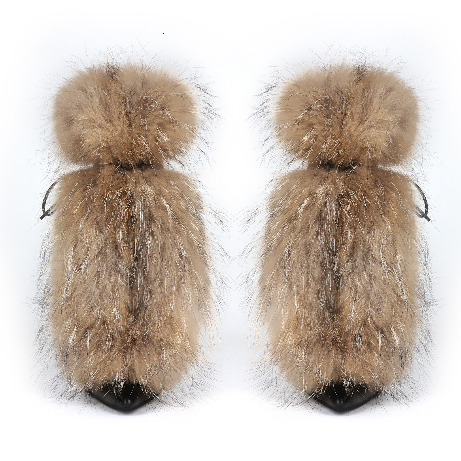 Sexy Party Fashion Furry Pointed Toe Stiletto High Heel Plus Size 44 Womens Short Boots 250919