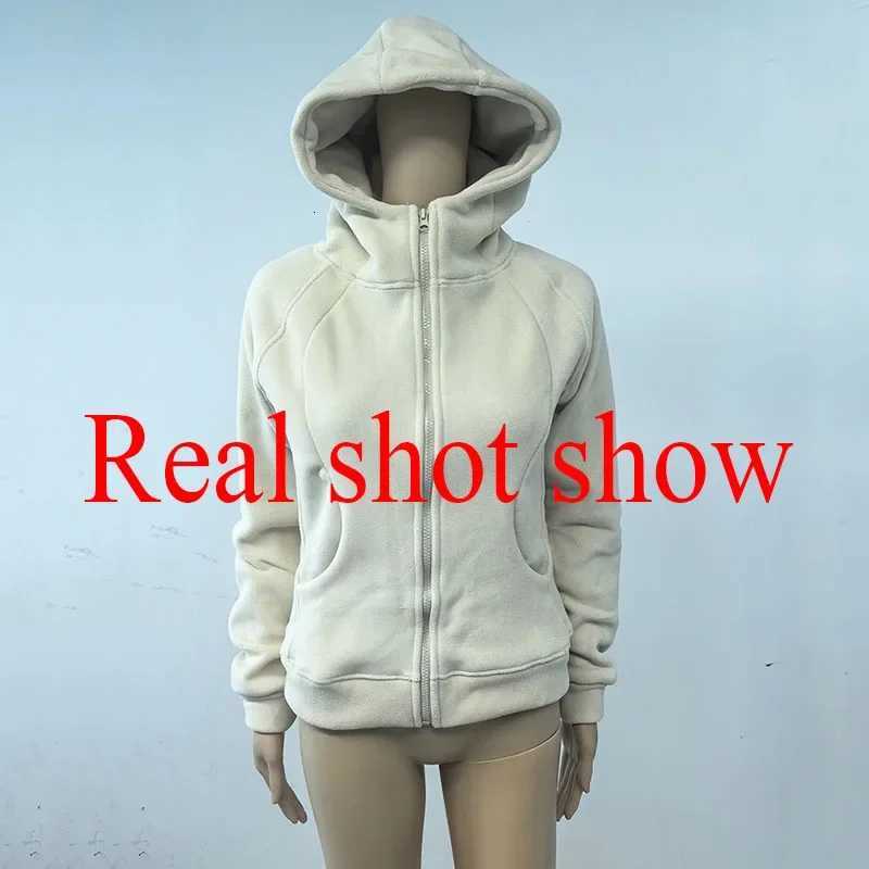 Hooded zipper sports cardigan jacket for womens autumn and winter new style with added velvet casual long sleeved sweatshirtT251105