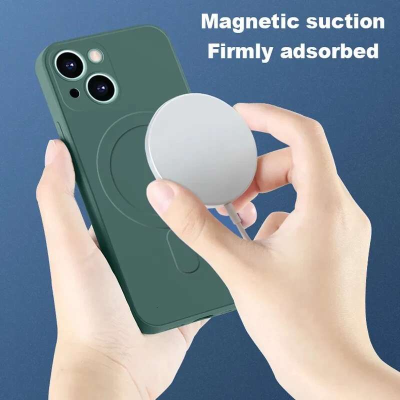 Pro Max Magsafe Magnetic Liquid Silicone Phone Case For iPhone 11 12 13 14 15 16 plus X Xr Protective Cover