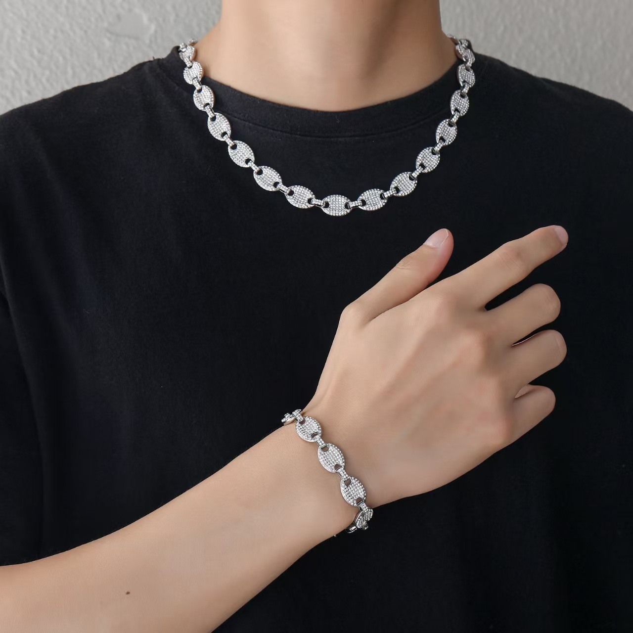 Fine jewelry mens women fashion pass tester s sterg sier with d color vvs moissanite dia cuban bracelet