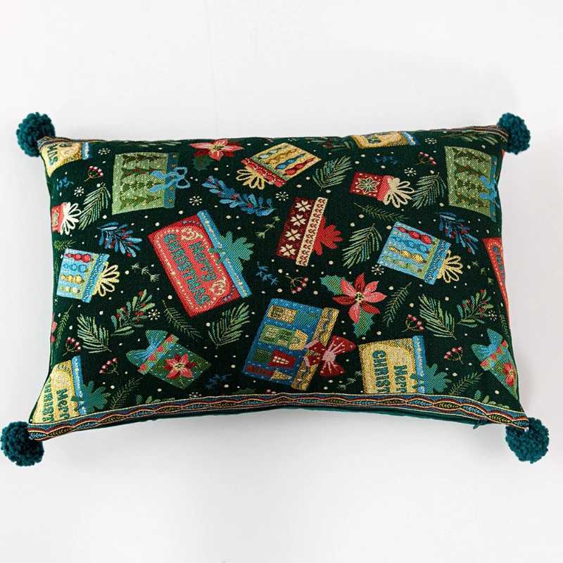 30X50/45X45CM Merry Christmas Throw Pillow Cover Jacquard Snowman Cushion Cover Christmas Party Decor Home Decorative Pillowcase Y251105