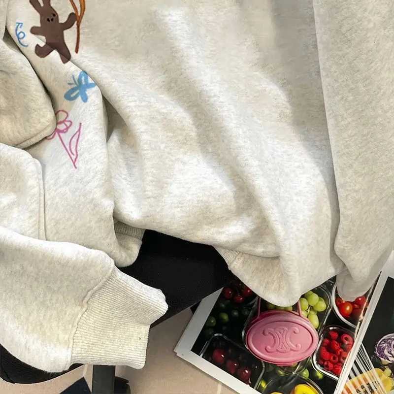 Y2K Oversized Coat Personality Print Womens Gray Hoodie Fashion Punk Harajuku Couple Up Hoodie exercise Tops Kawaii ClothesT251105