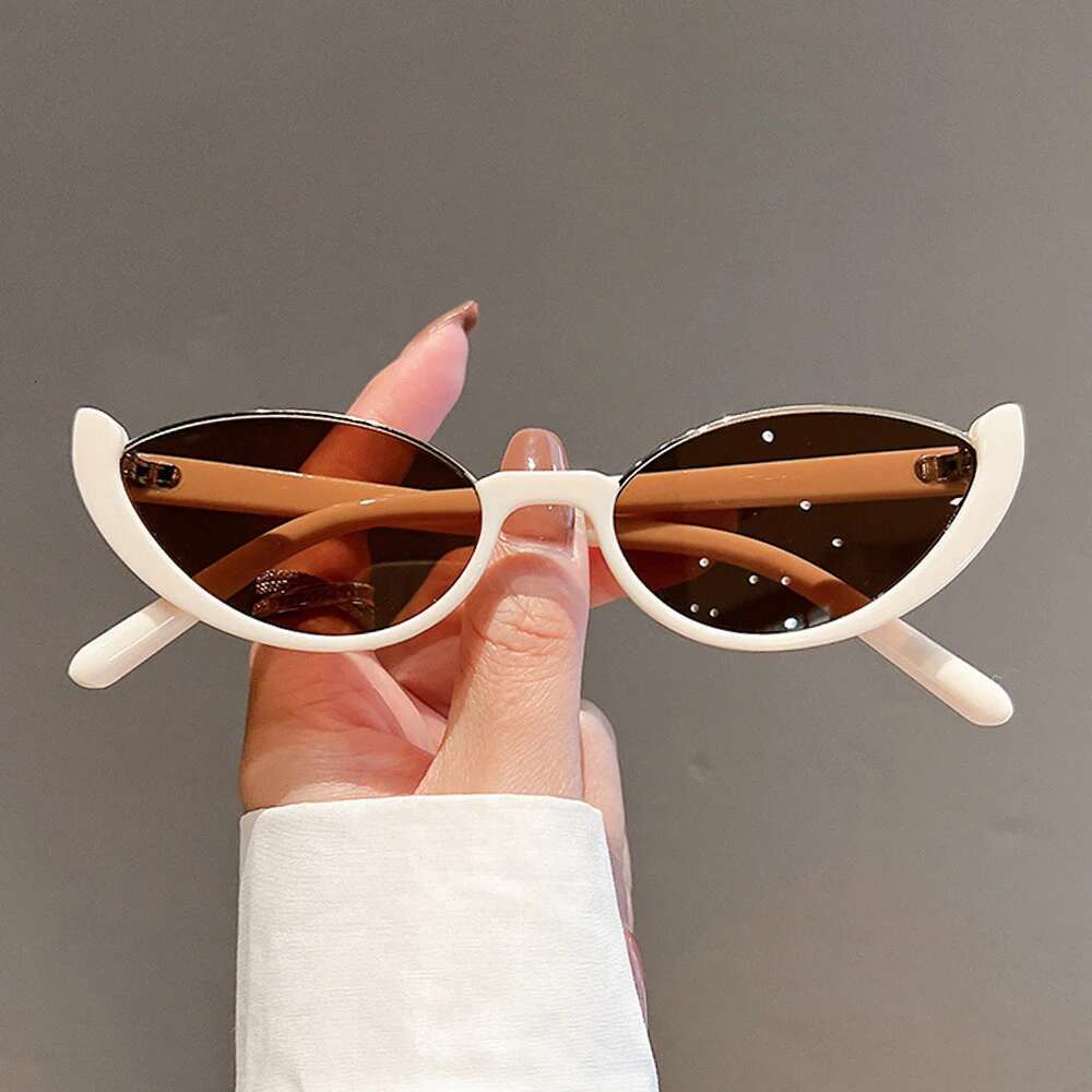New Small Cat Eye Women Men Trendy Vintage Shades Eyewear Fashion Driving Cycg Sunglasses Half-frame Sun Glasses