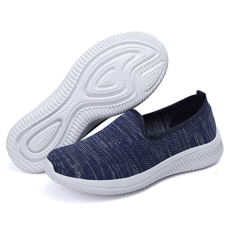 Spring summer new round toe flying woven sports middle-aged and elderly walking women's shoes, mother's shoes