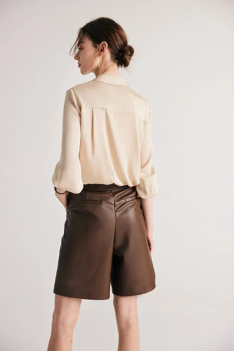 Real Silk Shirt Womens Spring and Summer Long-sleeved Commuting Solid Color Temperament Hangzhou 90% Mulberry Silk 250402