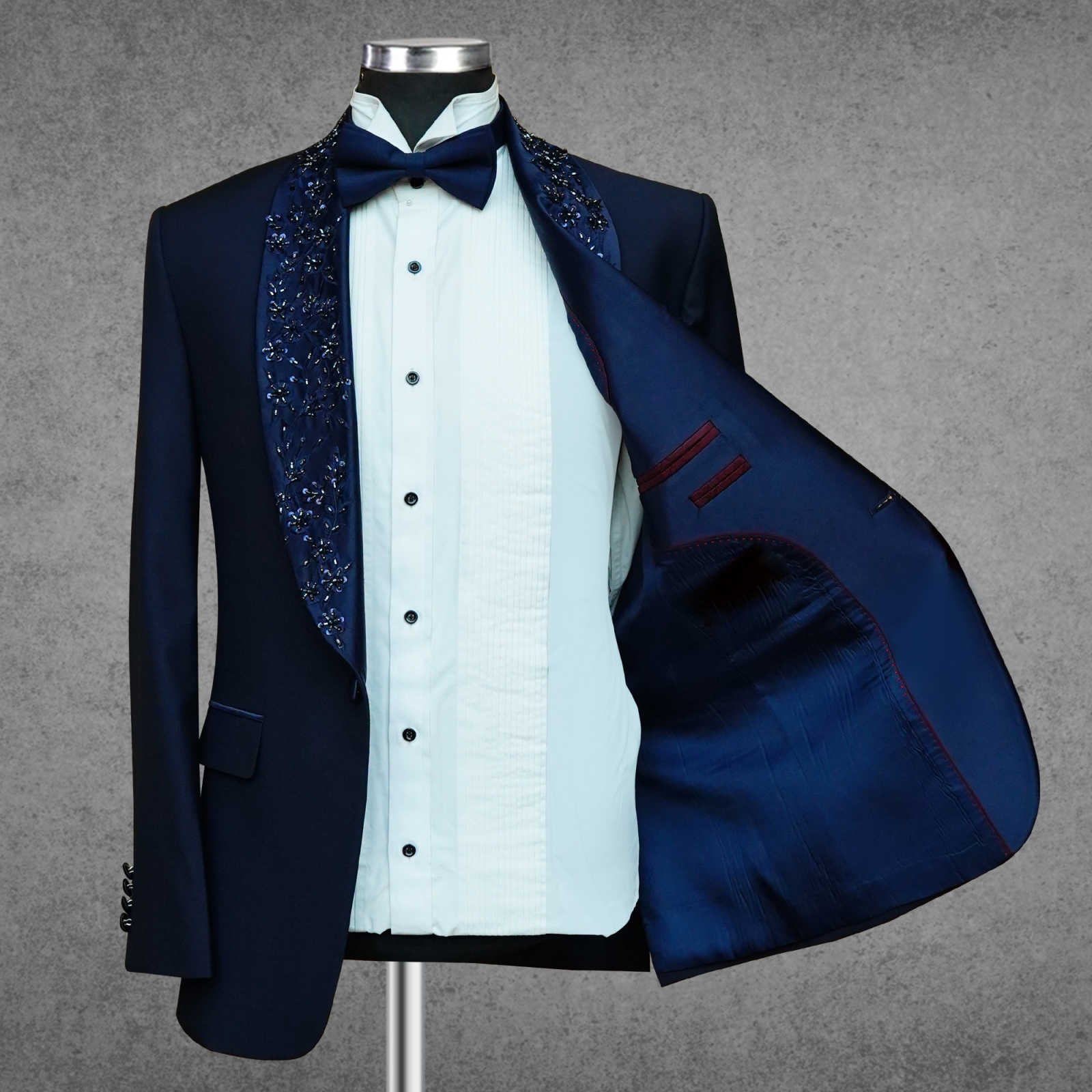 Luxury One Piece Jacket Blazer For Men Shawl Lapel One Button Wedding Tuxedos Sequins Beading Customized Business Wear