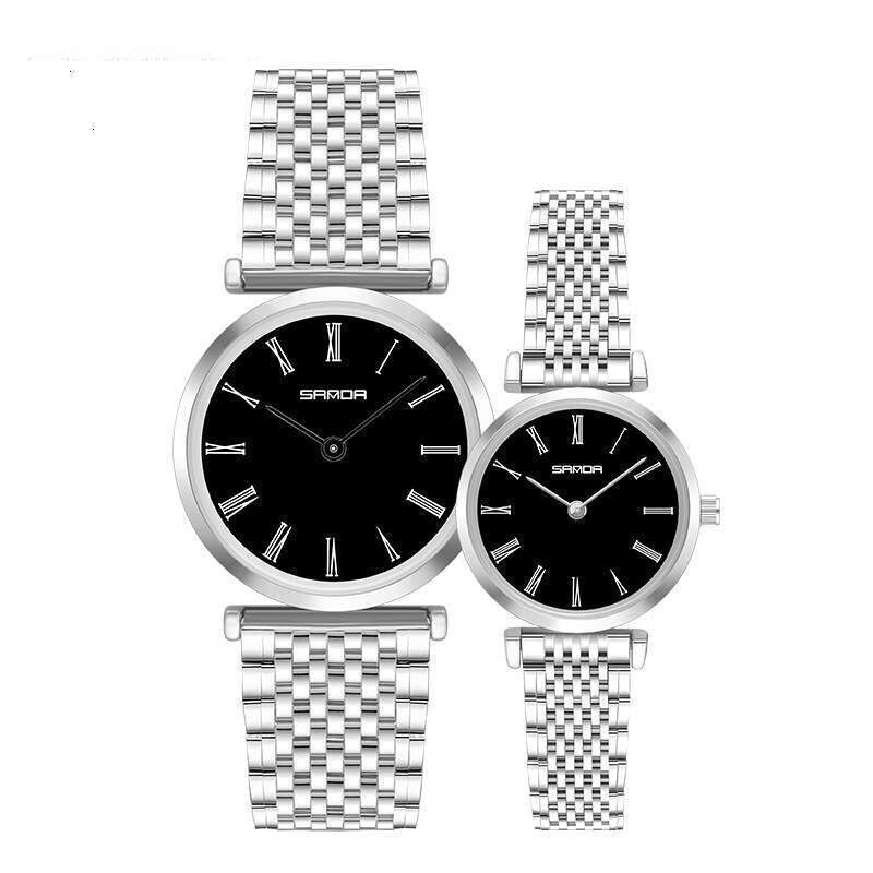 DHwatches Sanda New Watch Fashion Trend Simple Diamond-Studded Roman Numerals Steel Band Waterproof Women's Wristwatch