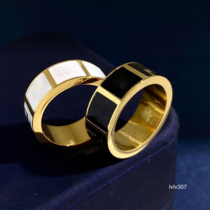 Band Rings Designer Ring F Letter rings for women men charm classic 18K Titanium Steel Ring Stainless Band rings Designer jewelry Love Ring Female Couple gift
