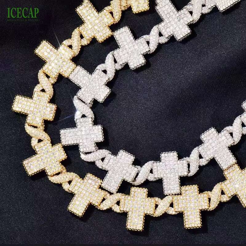 Hip Hop Miami Cuban Necklace 925 Sterling Silver VVS Moissanite Diamond Cuban Link Chain Iced Out Fashion Jewelry Necklaces