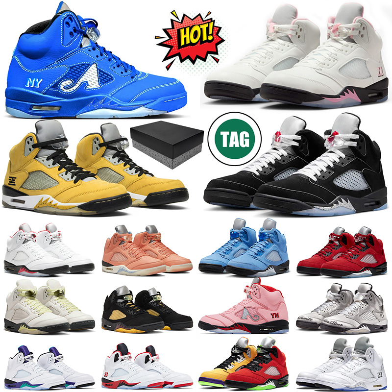 35th Anniversary Soft Pink 5s basketball shoes women men 5 Awake NY Grape Fire Red Black Tongue Metallic Reimagined Tokyo mens trainers outdoor sneakers With Box