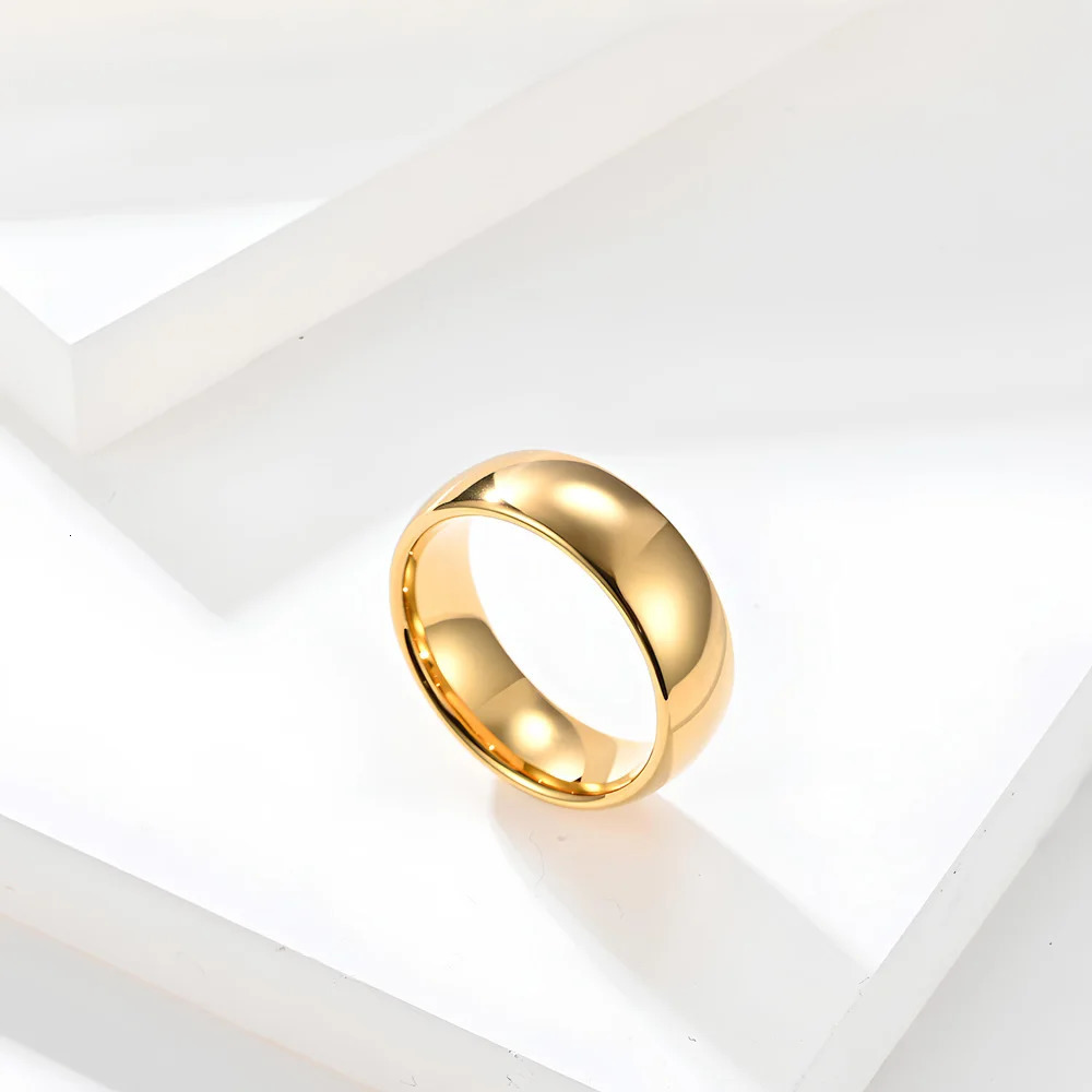 Tungsten Carbide Wedding Rings for Women and Men Classic Comfort Fit Dome Bands Simple Gothic Style Engagement Rings 251031