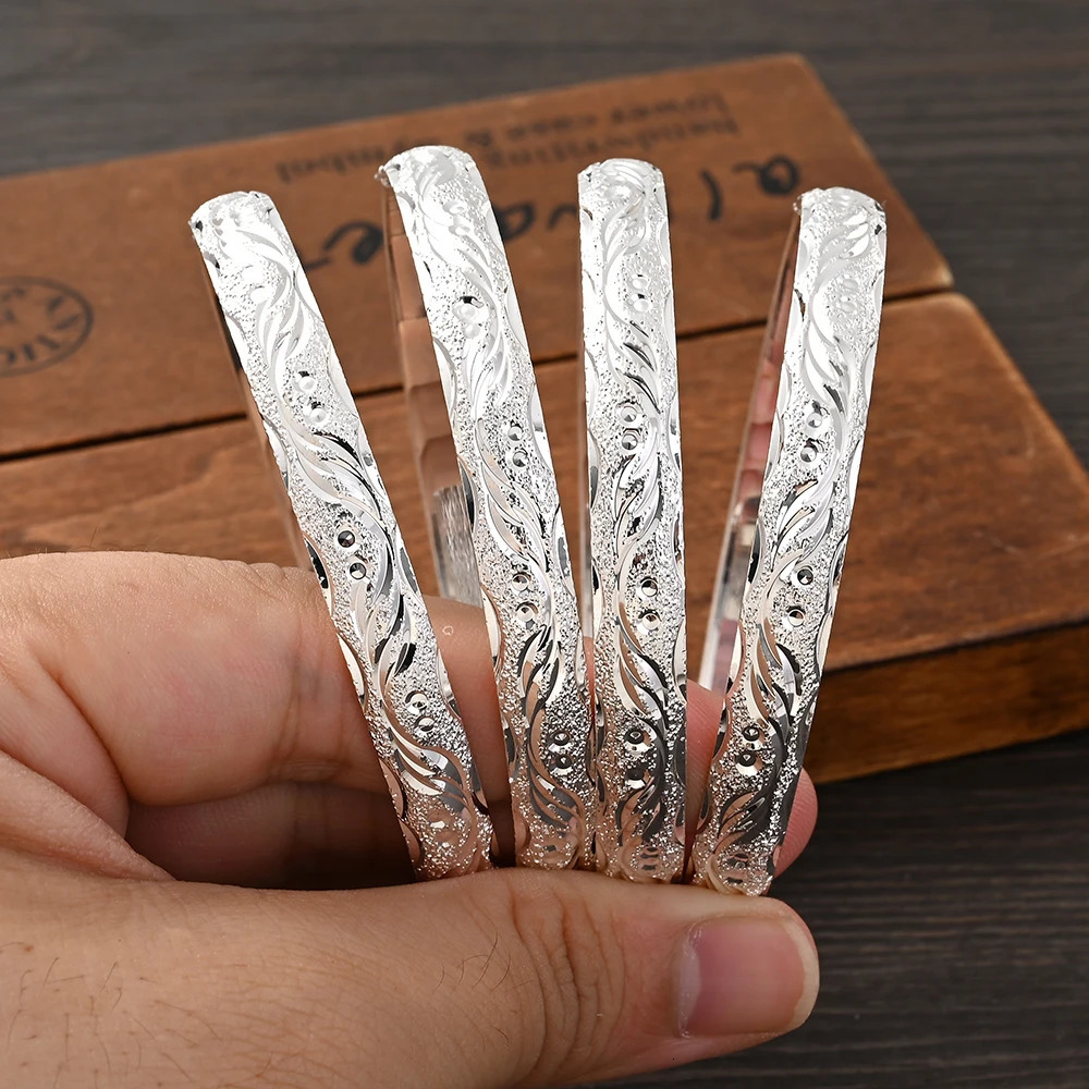 65MM Silver Plated Bangle Fashion Dubai Bride Wedding Ethiopian Bracelet Africa Jewelry Charm Bracelet Party Gifts 251031