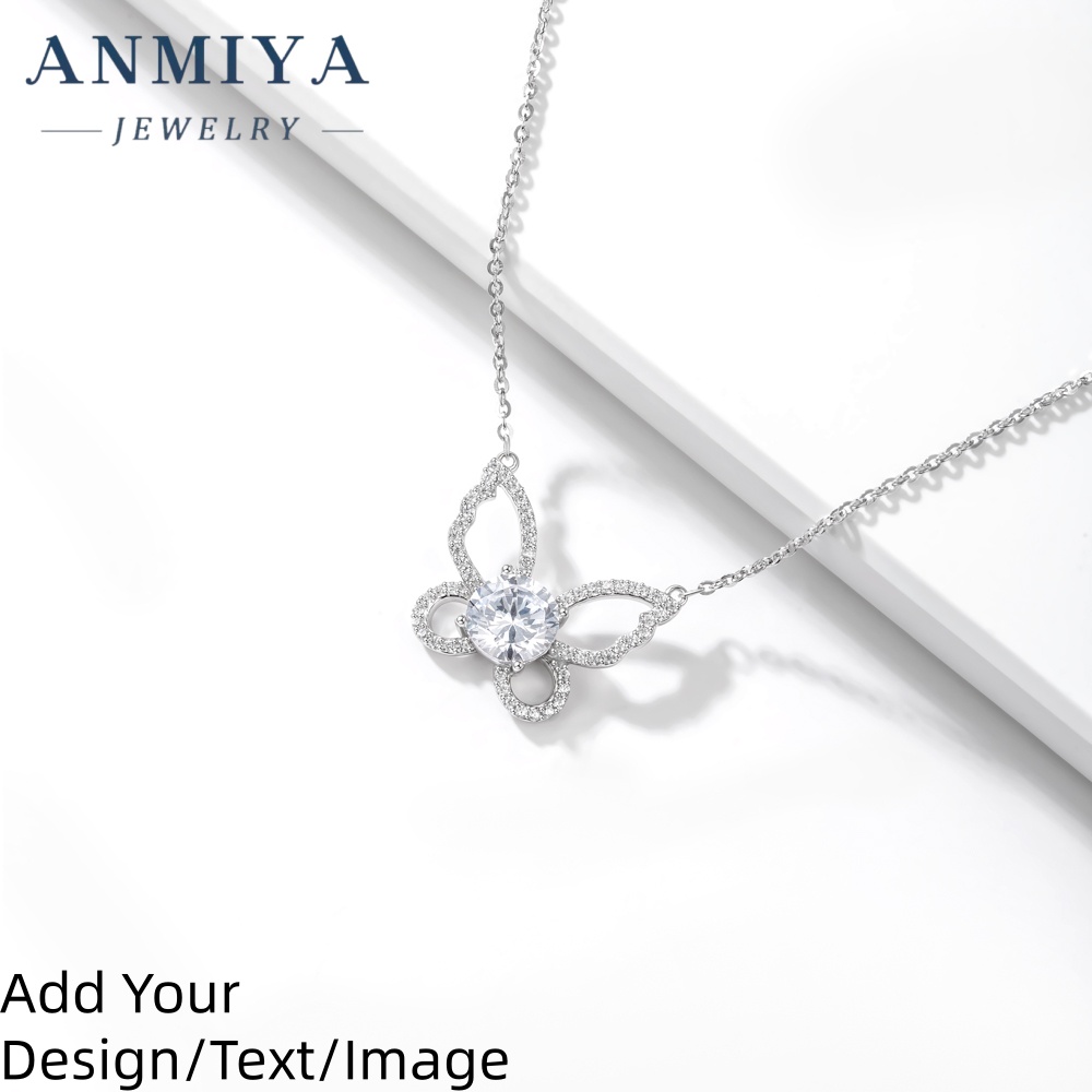Custom Hot Sales Mama Women's S925 Silver Jewelry Charm Butterfly Pattern Necklace Jewelry