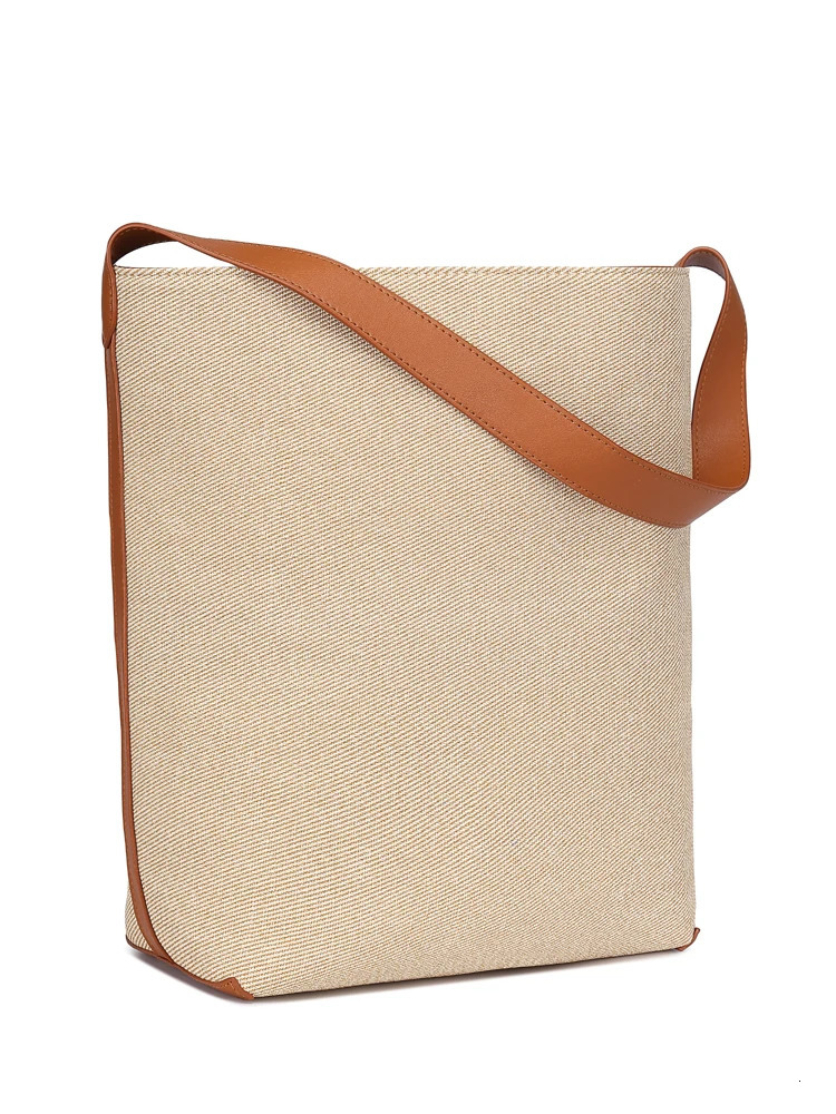 2024 highend lazy style womens bucket bag large capacity contrasting color handbag fashionable and simple shoulder 250401