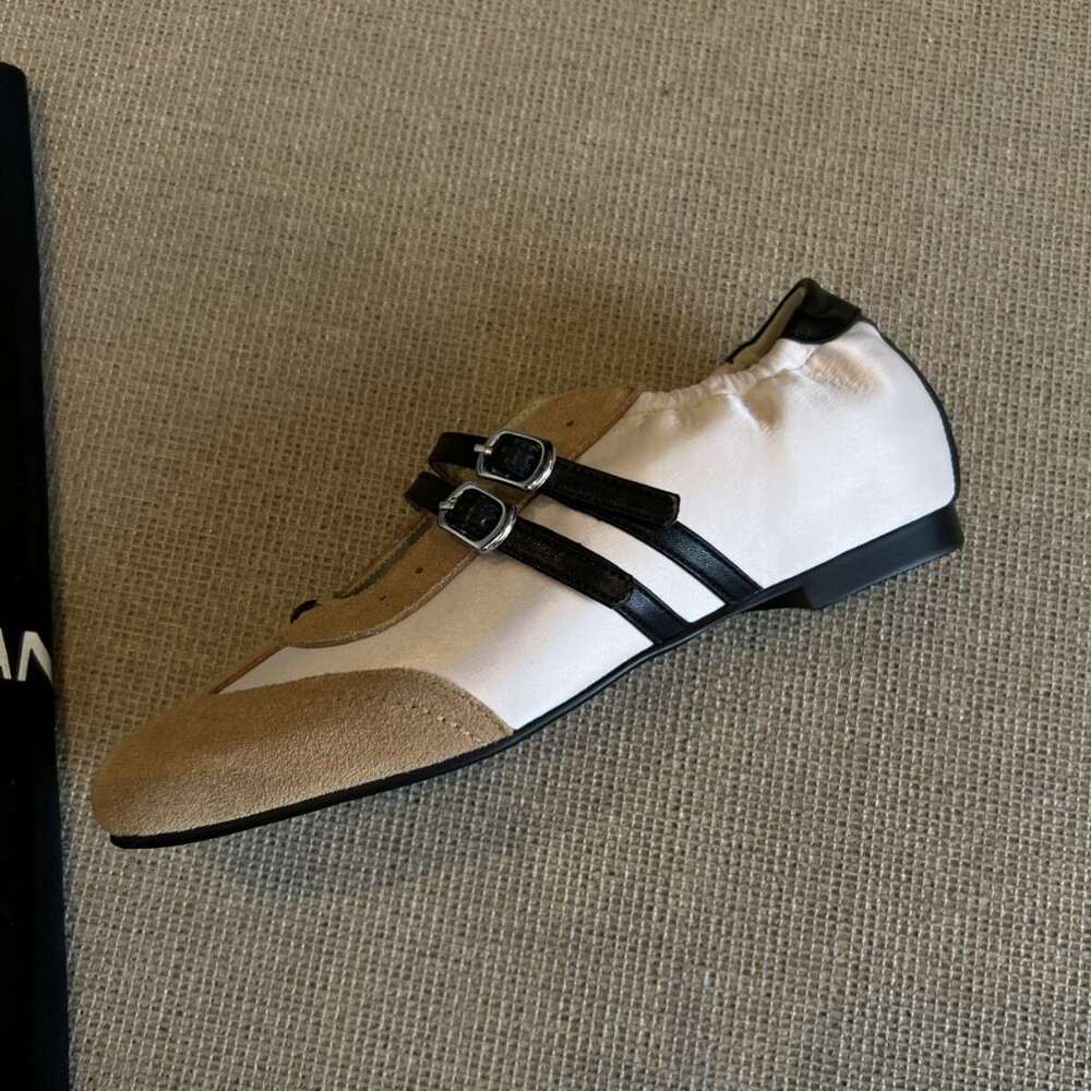 Designer Shoe New Double-Breasted Hollow-Out Shallow Training Shoes for Women Color-Block Sports Style Flat Mary Janes