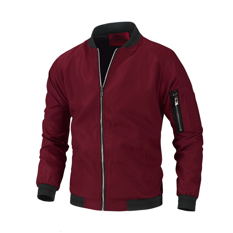 Loose Fit Wear-Resistant Non-Iron Men's Zipper Jacket Autumn Baseball Jacket Plus Size Casual Coat
