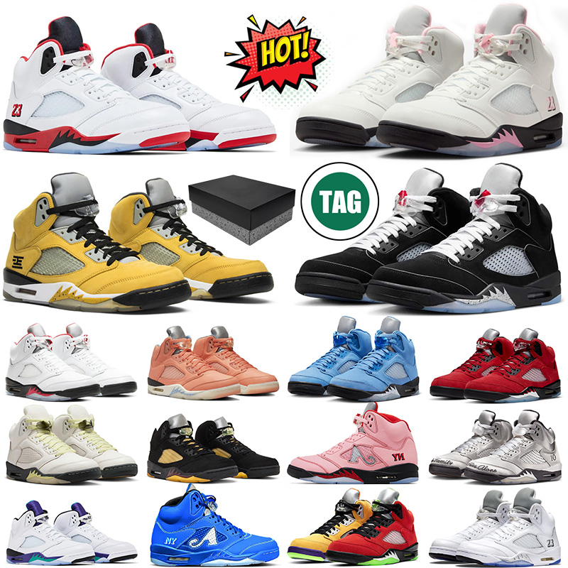 35th Anniversary 5s basketball shoes women men 5 Awake NY Grape Fire Red Black Tongue Metallic Reimagined Tokyo A Ma Maniere mens trainers outdoor sneakers With Box