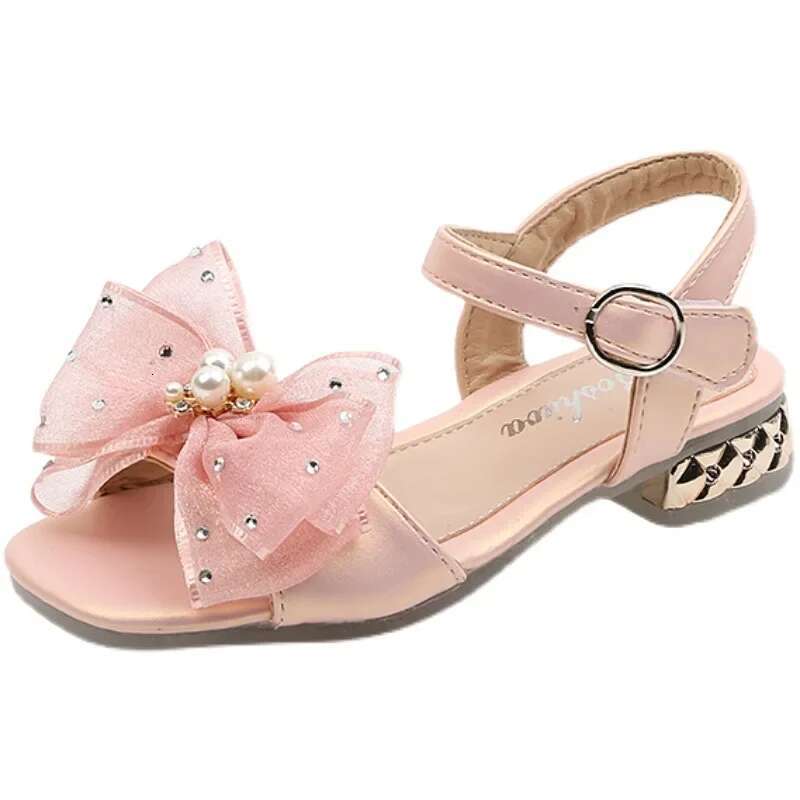 2025 Sandals Princess Shoes Korean Soft Bottom Baby Casual Bow Children's Shoes Girl Designer Fashion Women's Sandals