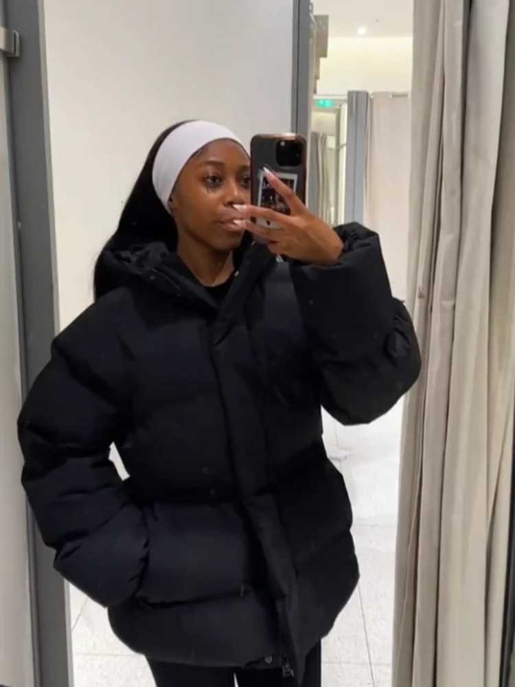 Winter Cotton Coat Jacket Down Cotton-padded Thickened Hooded Puffer Jacket For Men And Women Casual Loose Fit OuterwearT251105