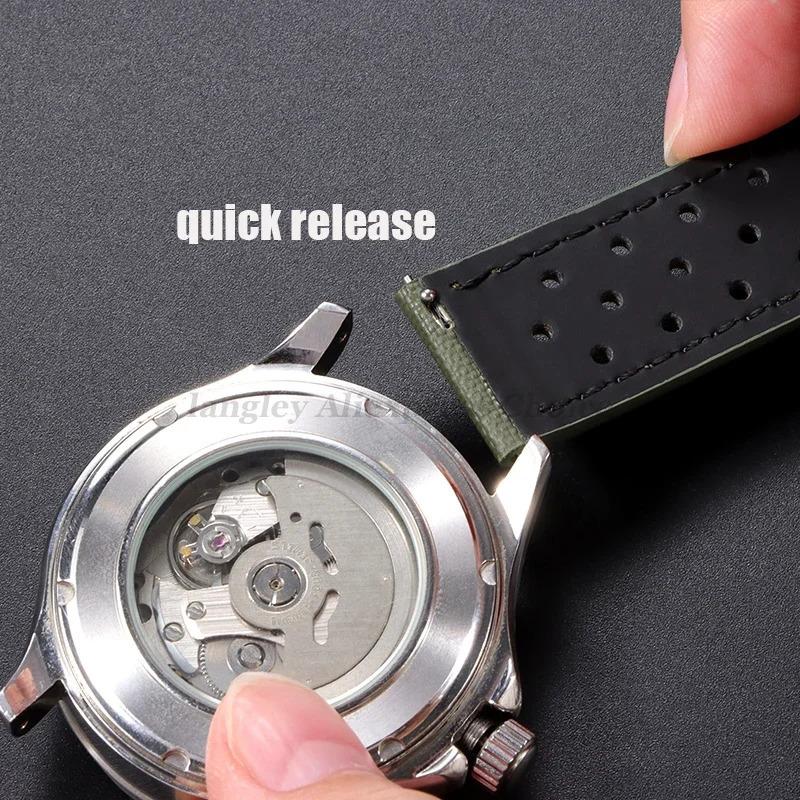 Premium Sailcloth Watch Strap 18mm 20mm 22mm Rally Racing Watch Strap Quick Release Perforated Breathable Mens Sport Watchbands 251104