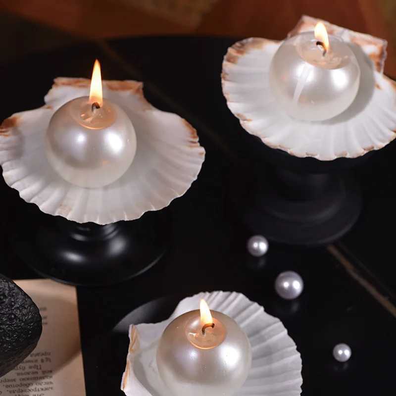 1Pcs Pearl Scented Candles Romantic Dinner Home Decor No Smoking Aromatherapy with Shells Atmosphere High Luxury C251105
