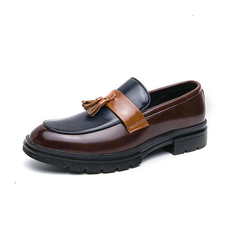 Large size 46 tassel leather 2024 Spring and Autumn new color blocked business formal wear one foot men's shoes