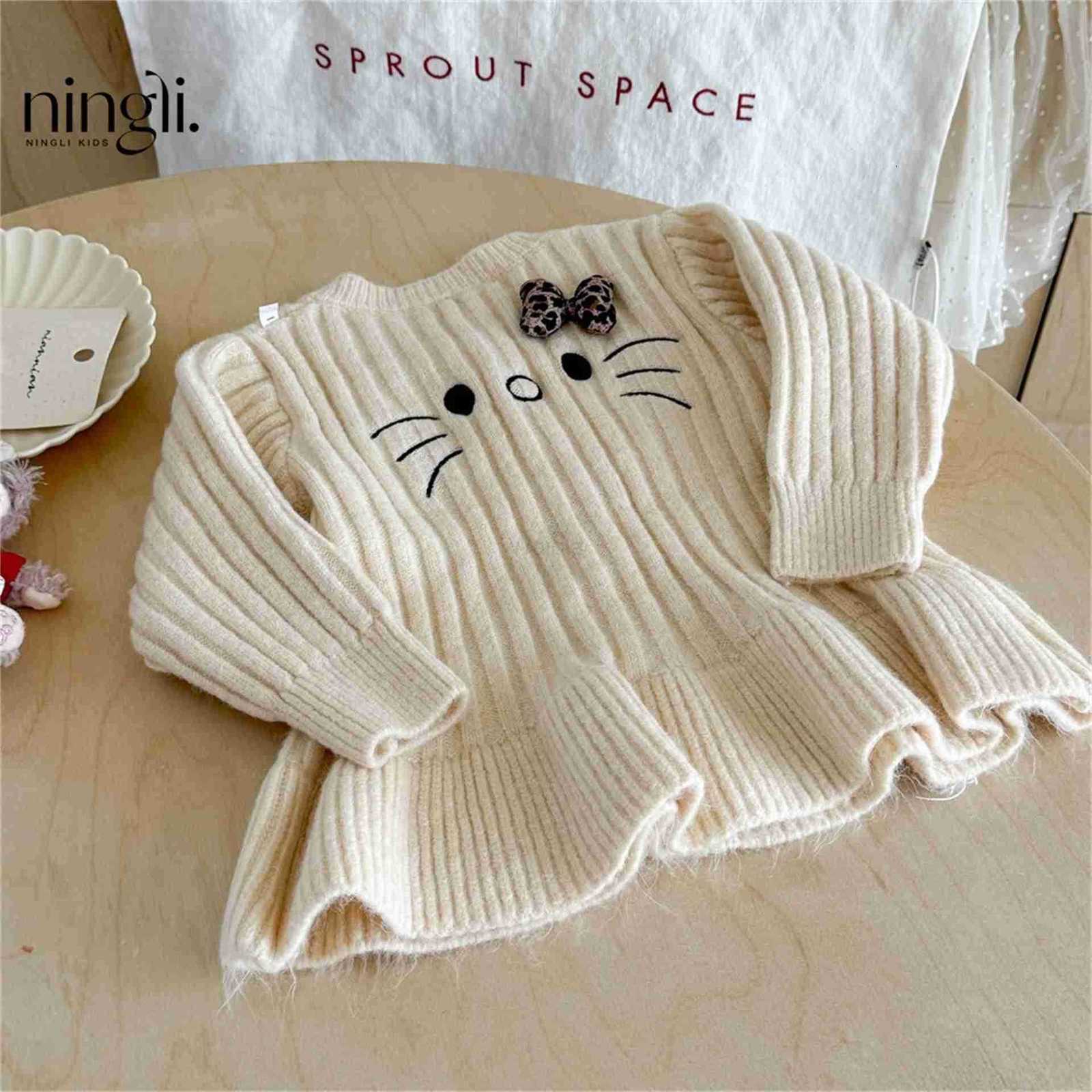 Sanrio CaraganaGirls KT Cat Knitted Cardigan Spring and Autumn New Korean Style Fashionable Versatile Sweater Jacket H251105