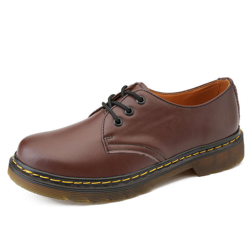 Large low cut shoes, cowhide, British style, large size short boots, round toe, men's and women's casual workwear shoes for couples