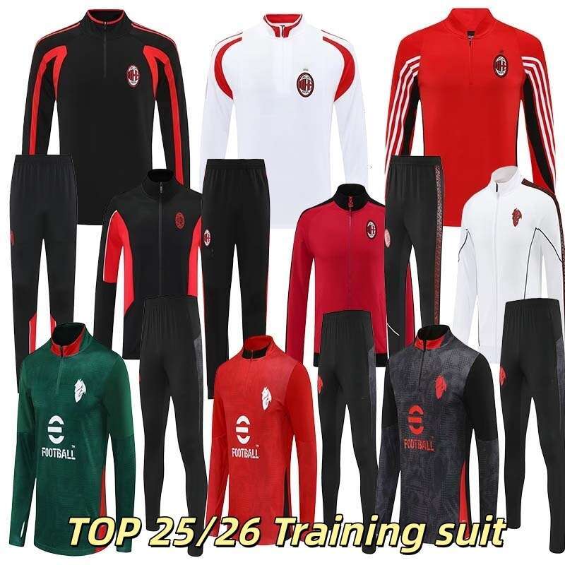 25 26 RAFA LEAO MIlanS soccer 2025 2026 GIROUD PULISIC KAKA THEO Sportswear shirt football jacket Long sleeved training suit tracksuit jogging set
