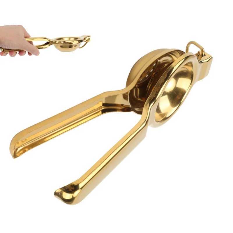 Lemon Squeezer Stainless Steel Ergonomic Ultra Long Handle Hand Held Juicer With Lifting Ring For Kitchen Gold C251105