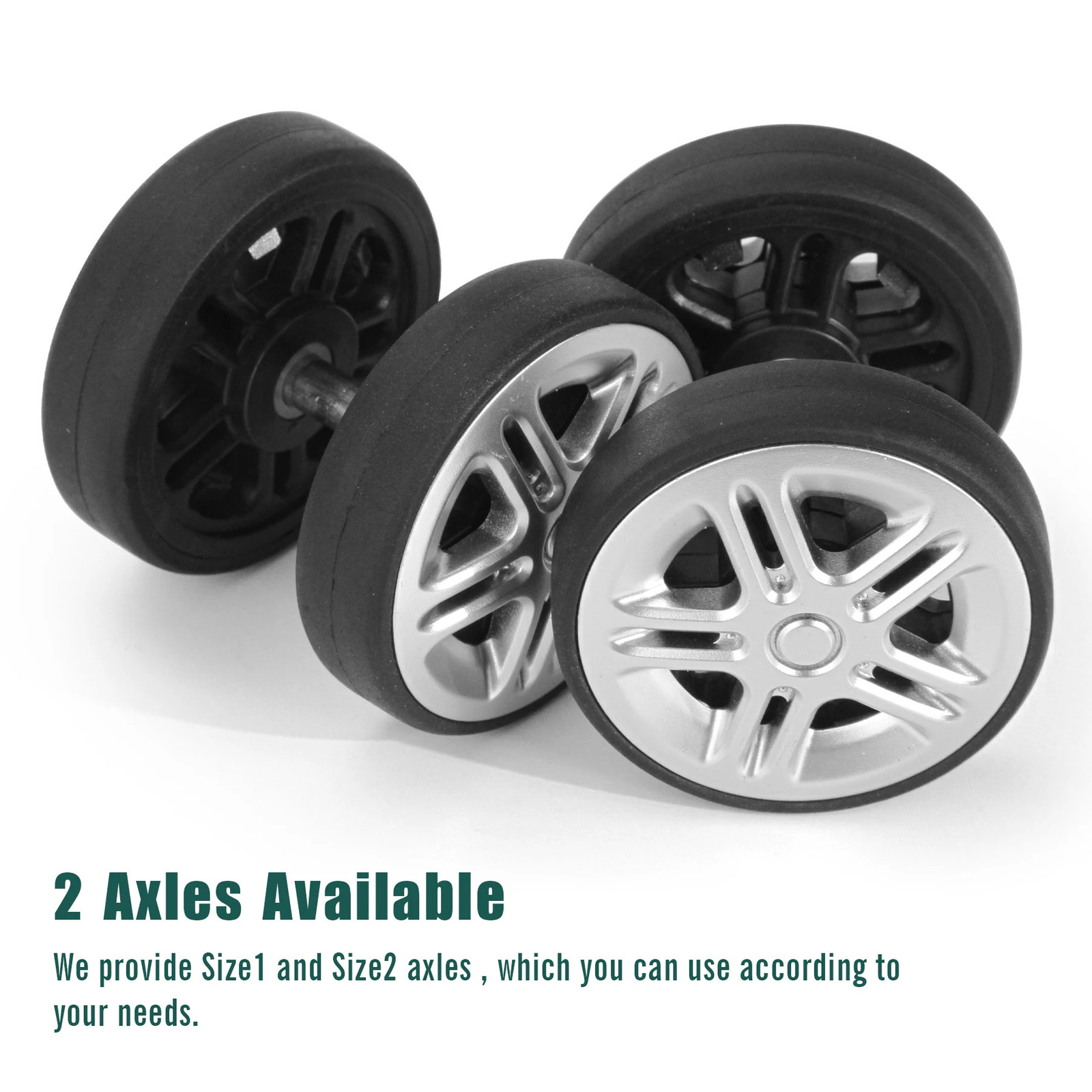 8Pcs Silver Luggage Wheel Replacement with Screw Travel Luggage Wheels Replacement Suitcase Parts 50mm Axles Caster Wheel Repair 251031