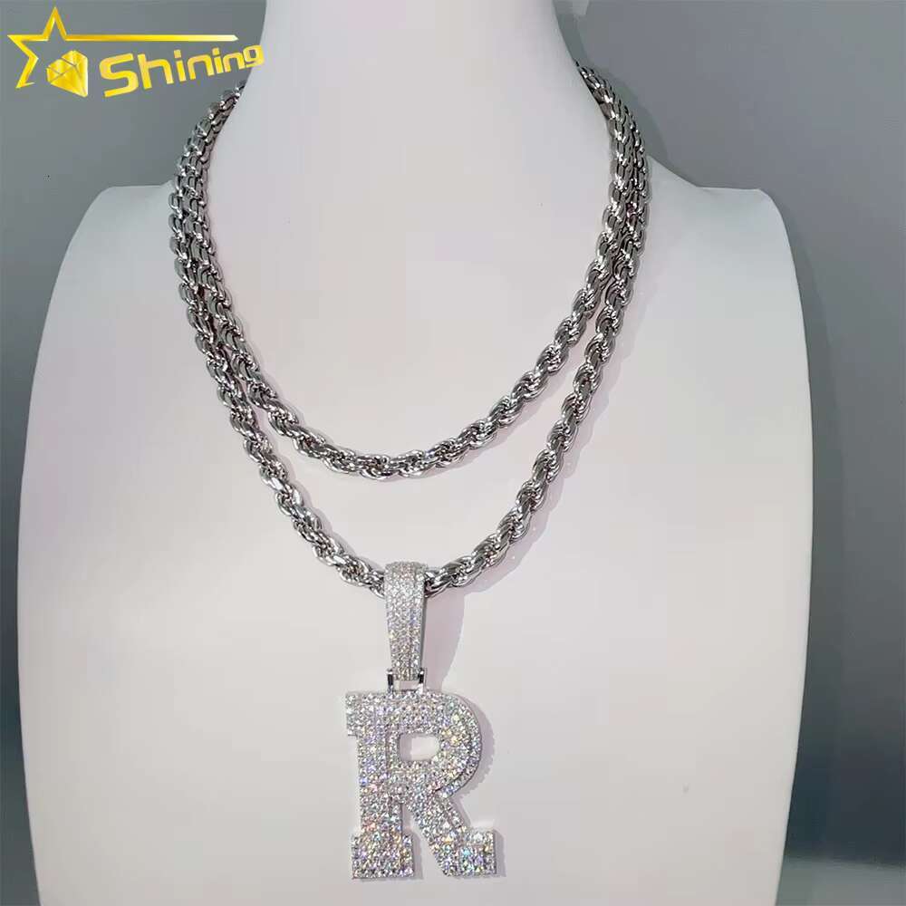 Fine Jewelry Iced Out Moissanite Dia Pave Full Sterling Sier Rope Chains for Men